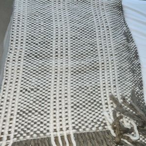 Arhaus Throw Blanket - Cream and Gray